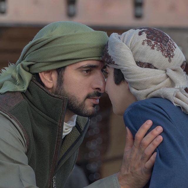 Emirati men greeting each other