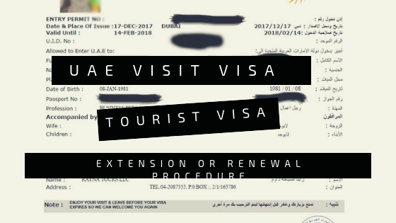 UAE Visit Visa And Tourist Visa Extension Or Renewal Procedure 2024