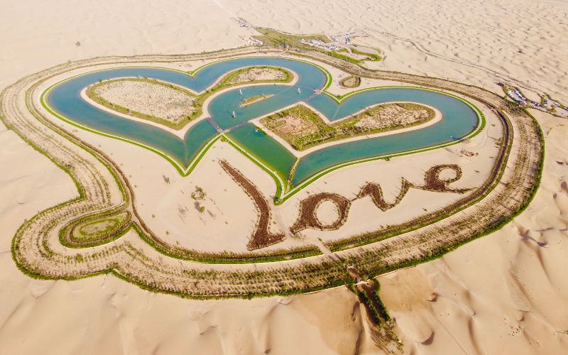 love lake Dubai aerial view