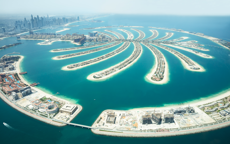 Aerial view of Palm Jumeirah Dubai