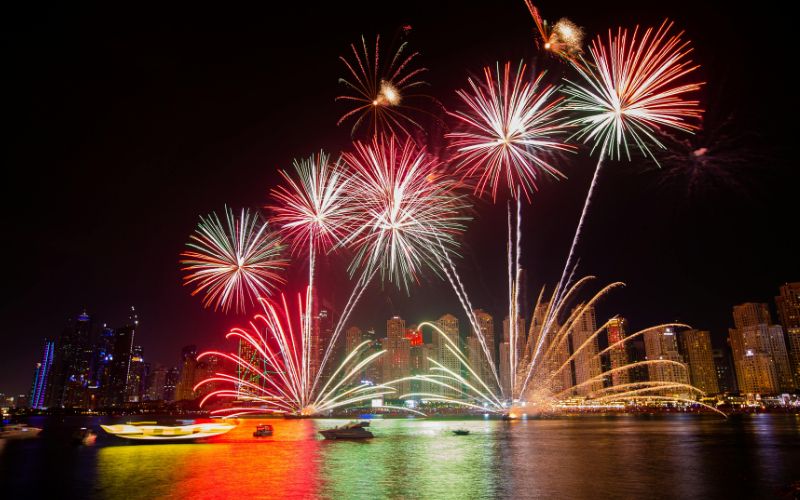 Al Seef creek fireworks
