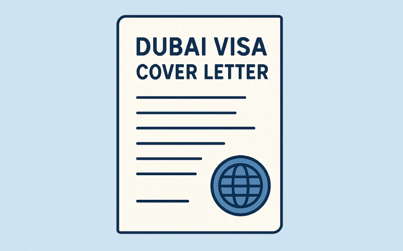 Dubai visa cover letter illustration